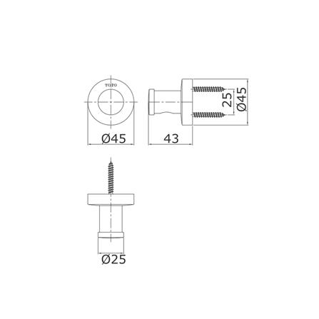 ขอแขวนผ้า TOTO TTAR705K สีโครม_1