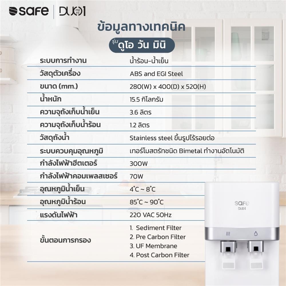 ตู้น้ำดื่ม SAFE COUNTER TOP DUO1 MINI