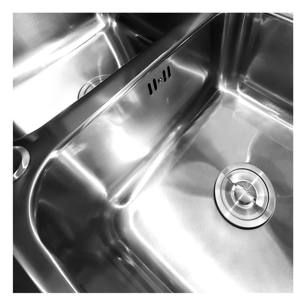 ซิงค์ขาตั้ง 2 หลุม 1 ที่พัก LINEA AJ 2B1D สีเงิน