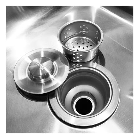 ซิงค์ขาตั้ง 2 หลุม 1 ที่พัก LINEA AJ 2B1D สีเงิน_3