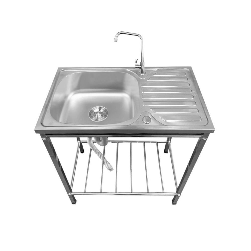 ซิงค์ขาตั้ง 1 หลุม 1 ที่พัก TECNOSTAR STT7540 PRO สีเงิน