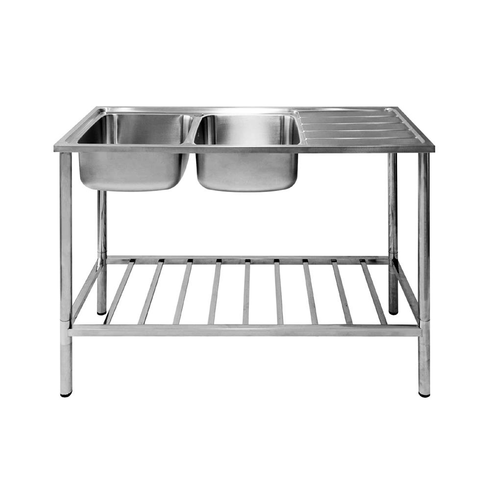 ซิงค์ขาตั้ง 2 หลุม 1 ที่พัก DYNA HOME DH-12050-STCR สีเงิน