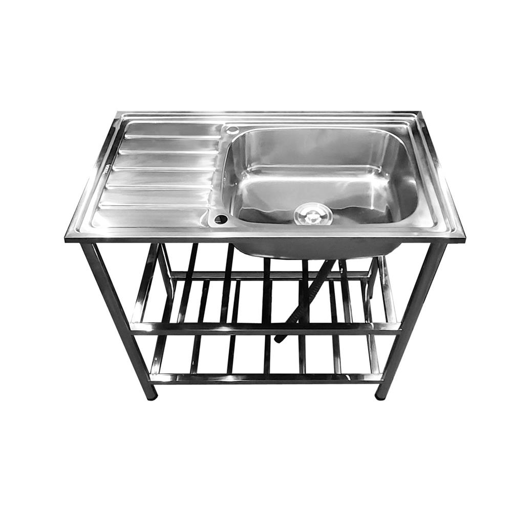 ซิงค์ขาตั้ง 1 หลุม 1 ที่พัก LINEA AJ 1B1D สีเงิน