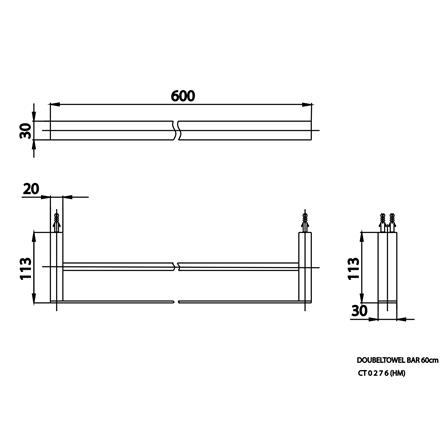 ราวแขวนผ้า COTTO CT0276BL(HM) สีดำ_2