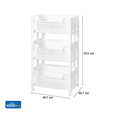 ชั้นวางของ 3 ชั้น STACKO PURE 40.7x32.7x72.5 ซม. สีขาว_6
