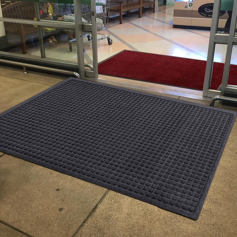 พรมเช็ดเท้าดักฝุ่น KLEEN-TEX WHII 146X286 ซม. สีเทาเข้ม