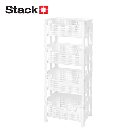 ชั้นวางของ 4 ชั้น STACKO PURE 40.7x32.7x99 ซม. สีขาว