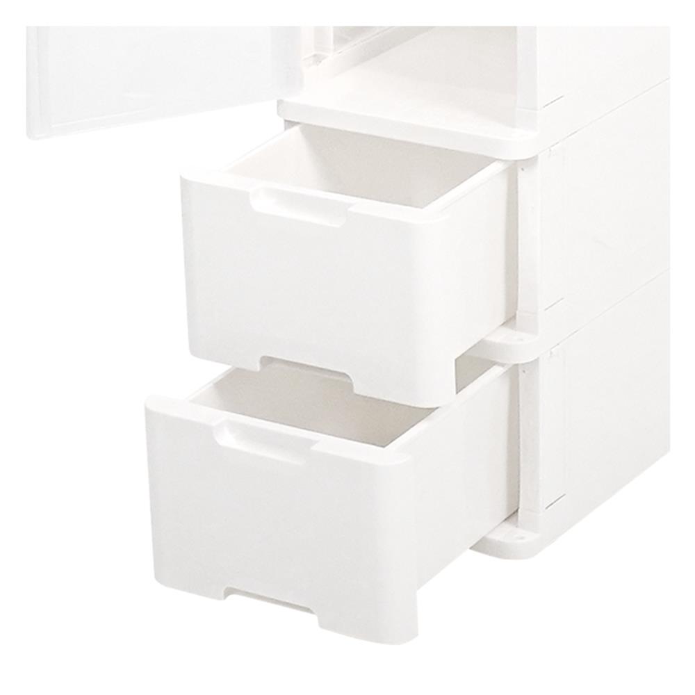 ตู้ลิ้นชัก 4 ชั้น STACKO PURE 27x40x121.5 ซม. สีขาว