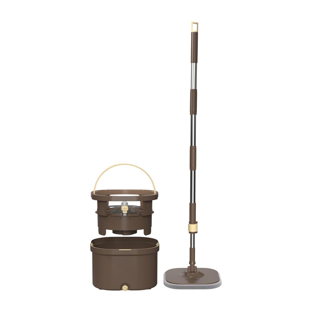 ชุดอุปกรณ์ถังปั่นพร้อมไม้ม็อบ POWER GREEN ICON สีน้ำตาล