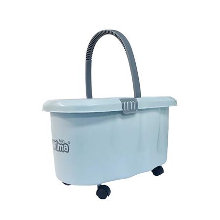 ชุดอุปกรณ์ถังปั่นพร้อมไม้ม็อบ WILMA 4 WHEELS สีฟ้า_2