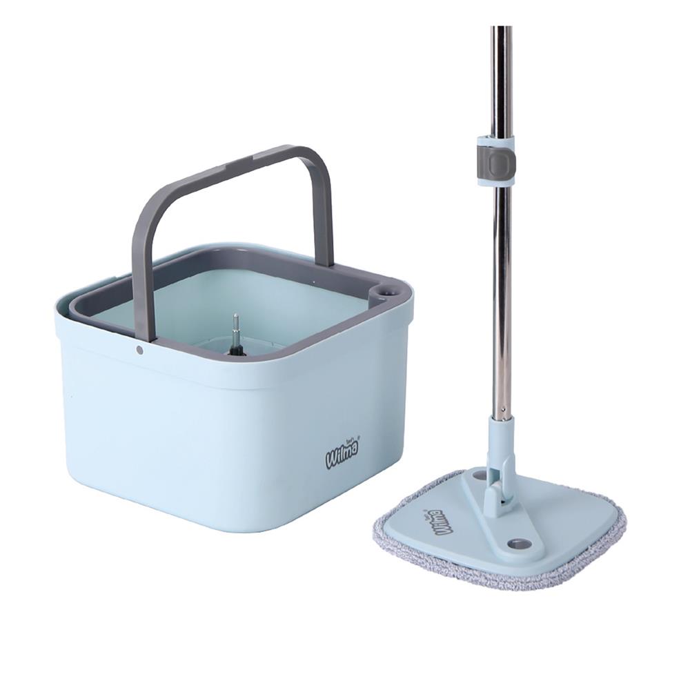 ชุดอุปกรณ์ถังปั่นพร้อมไม้ม็อบ WILMA SEPARATE WATER สีฟ้า