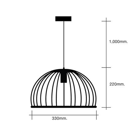 ไฟช่อ HI-TEK HFDKT0002S สีน้ำตาล 1 หัว_2