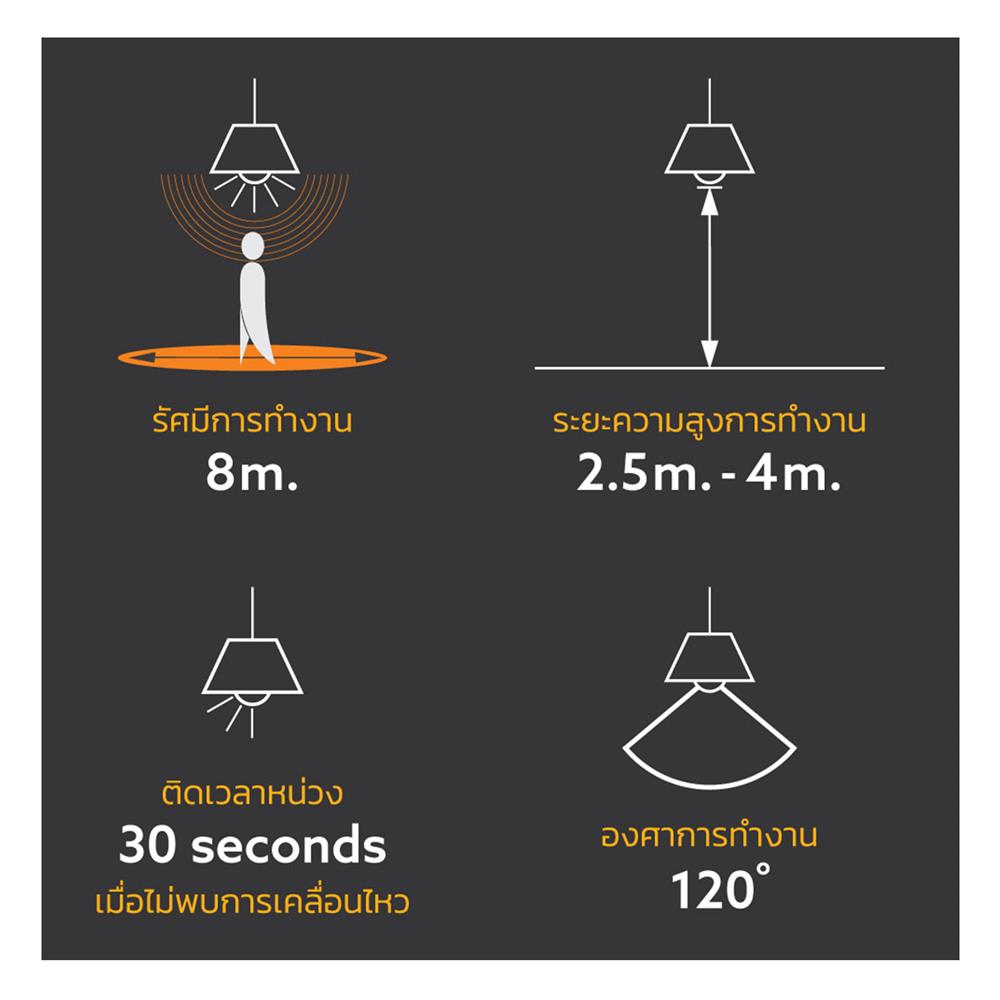 หลอด LED LAMPTAN MOTION SENSOR 12 วัตต์ DAYLIGHT E27