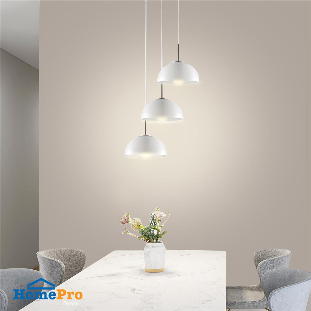 ไฟช่อ CARINI S52300-3 สีขาว/เงิน 3 หัว