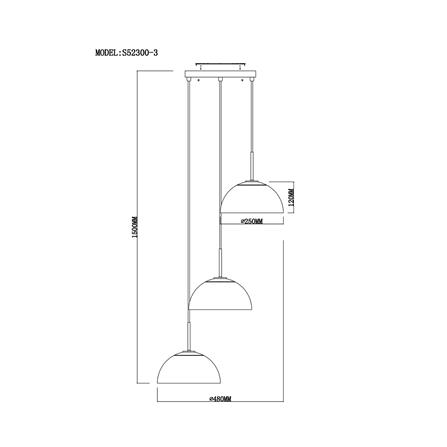 ไฟช่อ CARINI S52300-3 สีขาว/เงิน 3 หัว_5