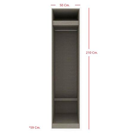 ตู้เสื้อผ้าบานเปิดซ้าย KONCEPT BLOX 19215008 50 ซม. สีไม้เข้ม_2