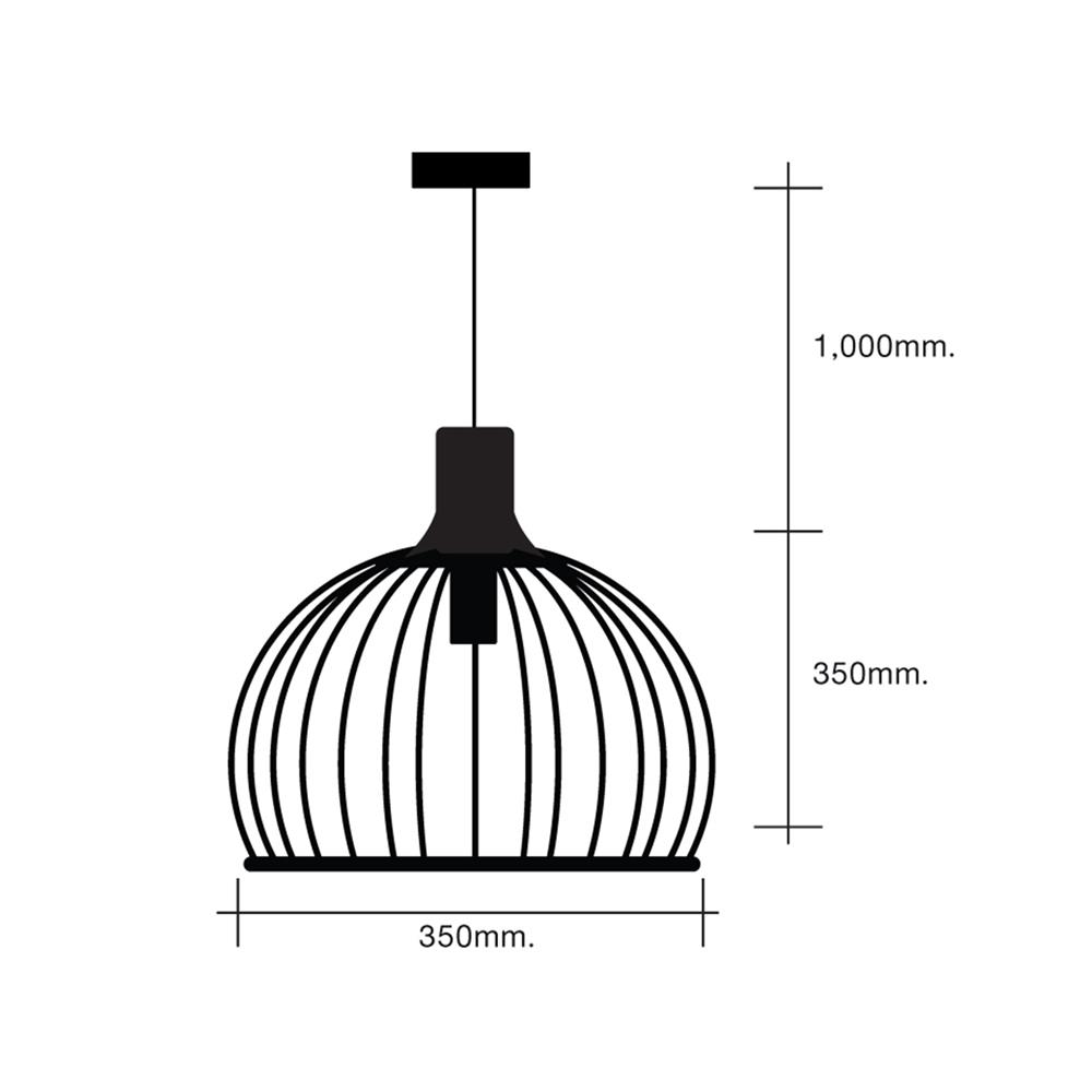 ไฟช่อ HI-TEK HFDKT0003S สีน้ำตาล 1 หัว