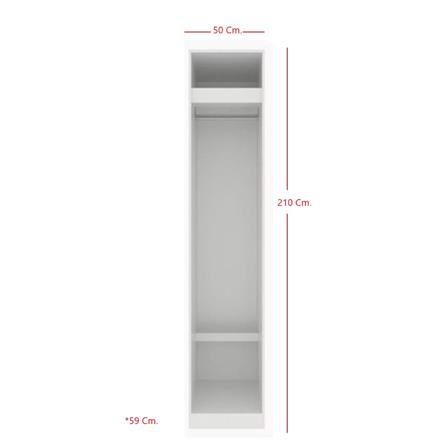 ตู้เสื้อผ้าบานเปิดขวา KONCEPT BLOX 19215016 50 ซม. สีขาว_2