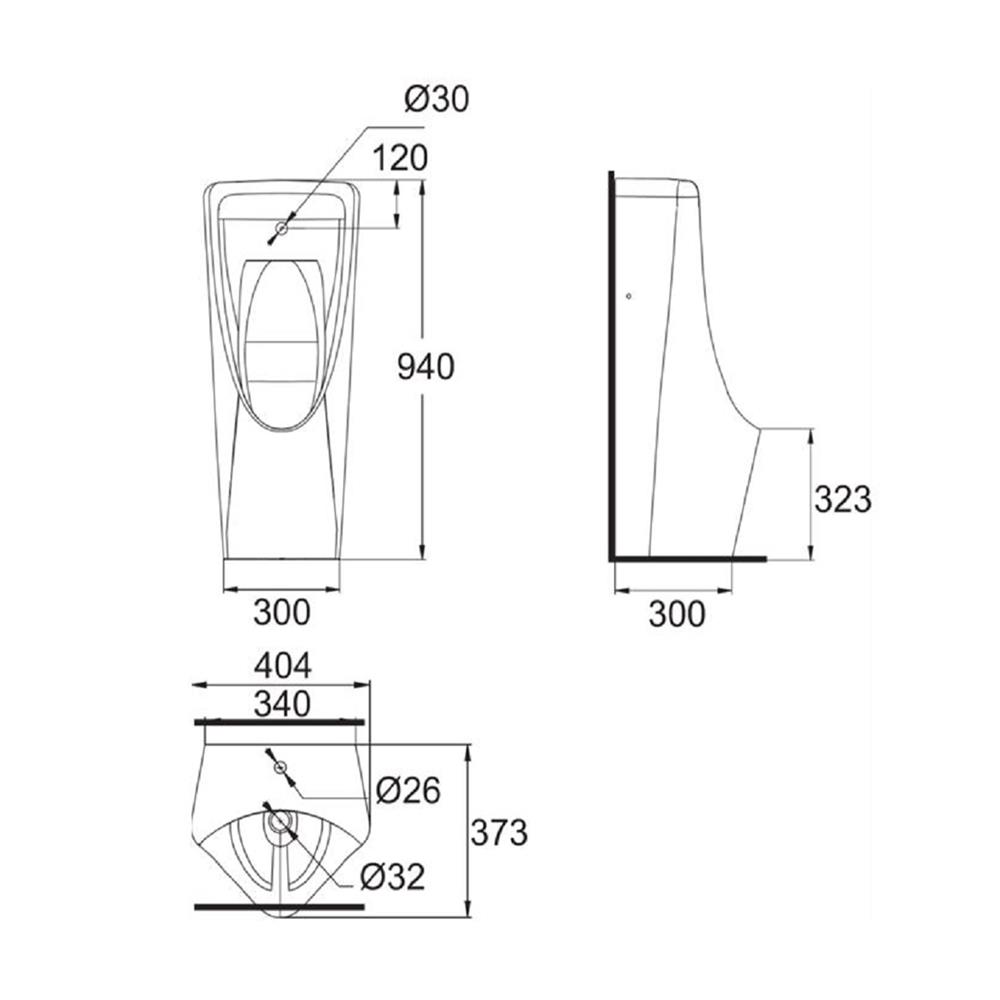 โถปัสสาวะชาย AMERICAN STANDARD CCAS6605-3100420F0 สีขาว