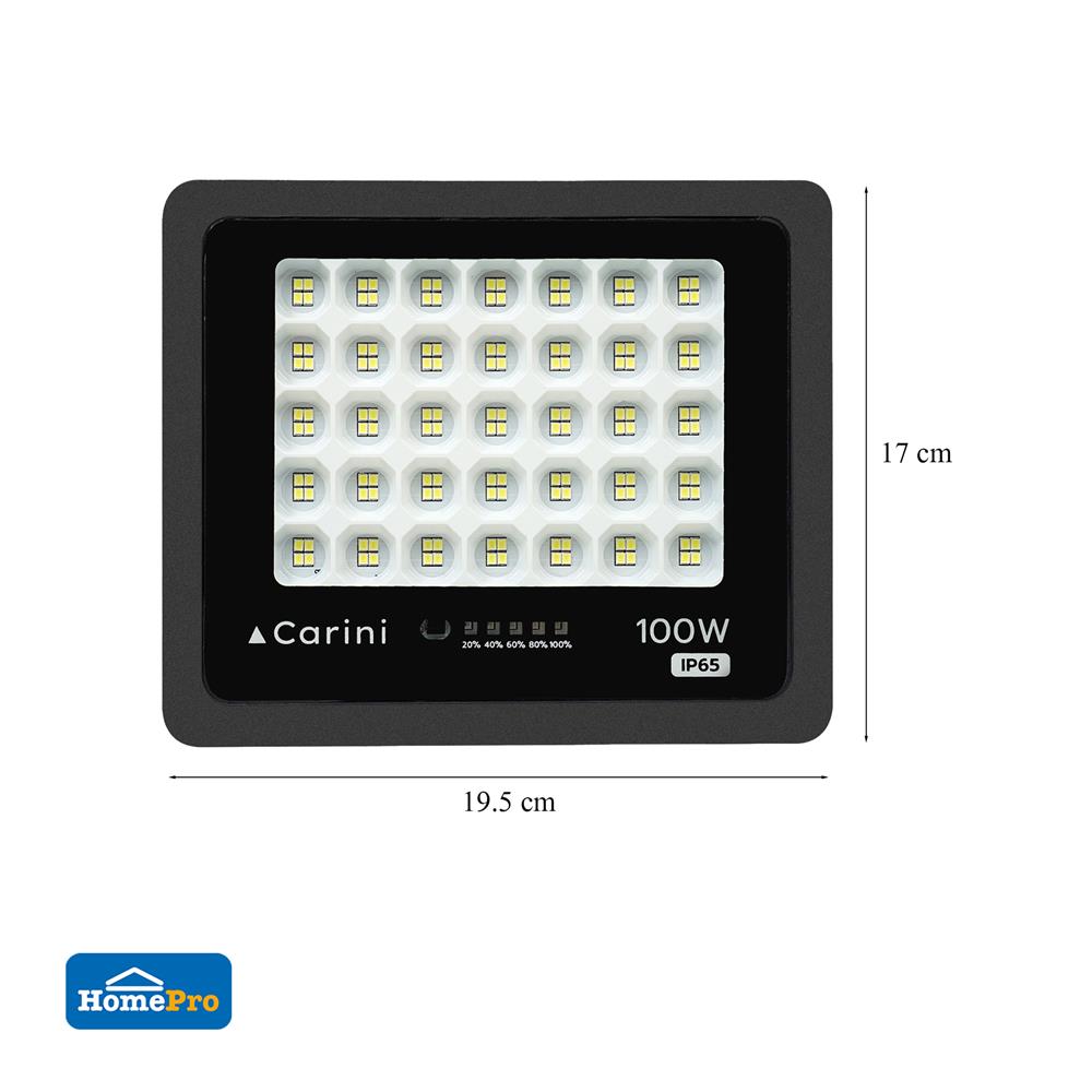 สปอตไลท์ SOLAR CARINI NOVA 100 วัตต์ DAYLIGHT สีดำ