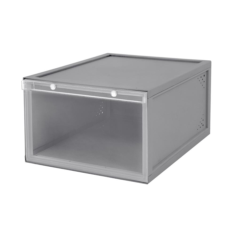 กล่องรองเท้า STACKO D.I.Y MAGNETIC LOCK MONO 28x37x18.3 ซม. สีเทา