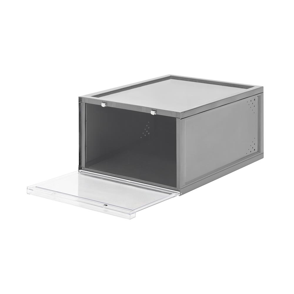 กล่องรองเท้า STACKO D.I.Y MAGNETIC LOCK MONO 28x37x18.3 ซม. สีเทา