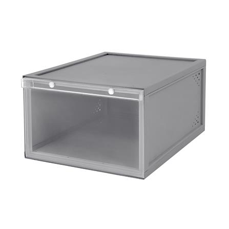 กล่องรองเท้า STACKO D.I.Y MAGNETIC LOCK MONO 28x37x18.3 ซม. สีเทา