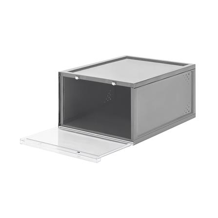 กล่องรองเท้า STACKO D.I.Y MAGNETIC LOCK MONO 28x37x18.3 ซม. สีเทา_2