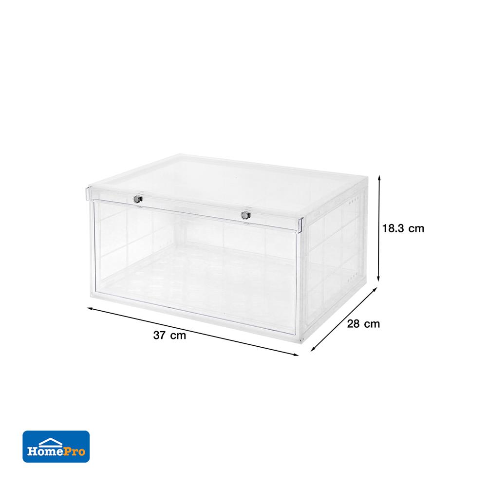 กล่องรองเท้าเปิดข้าง STACKO D.I.Y MAGNETIC LOCK 37x28x18.3 ซม. สีใส