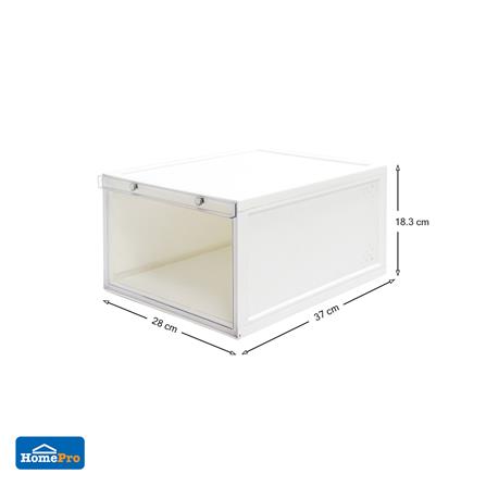 กล่องรองเท้า STACKO D.I.Y MAGNETIC LOCK MONO 28x37x18.3 ซม. สีขาว_6