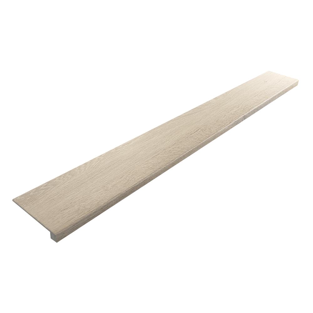 ไม้บันได SPC ตัวจบชานพัก ตราเพชร 15x120x2.2 ซม. สีเบจ