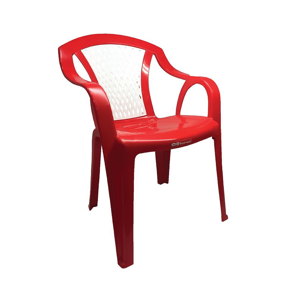 เก้าอี้พลาสติก SUPERWARE CH-52 สีขาว/แดง