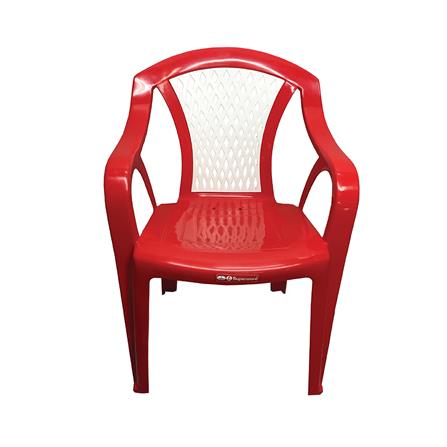 เก้าอี้พลาสติก SUPERWARE CH-52 สีขาว/แดง_1