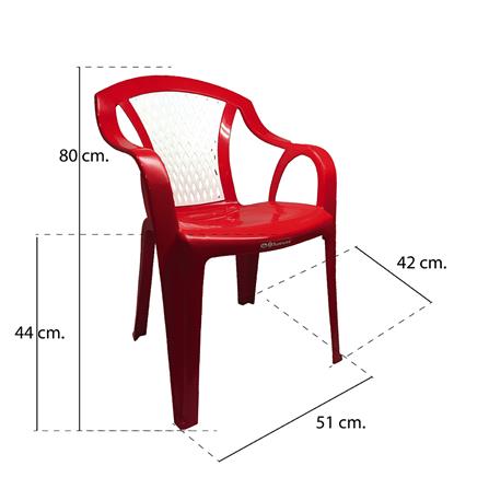 เก้าอี้พลาสติก SUPERWARE CH-52 สีขาว/แดง_4
