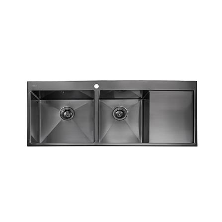 ซิงค์ฝังสแควร์ 2 หลุม 1 ที่พัก MEX SCD1202GM สีเทาดำ_0