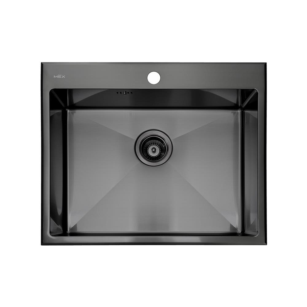 ซิงค์ฝังสแควร์ 1 หลุม MEX SC60GM สีเทาดำ