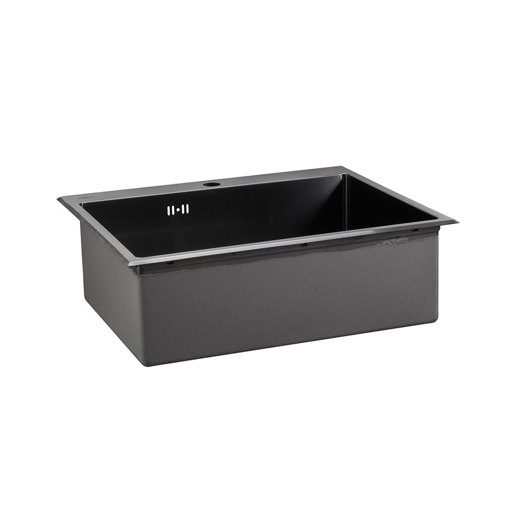 ซิงค์ฝังสแควร์ 1 หลุม MEX SC60GM สีเทาดำ