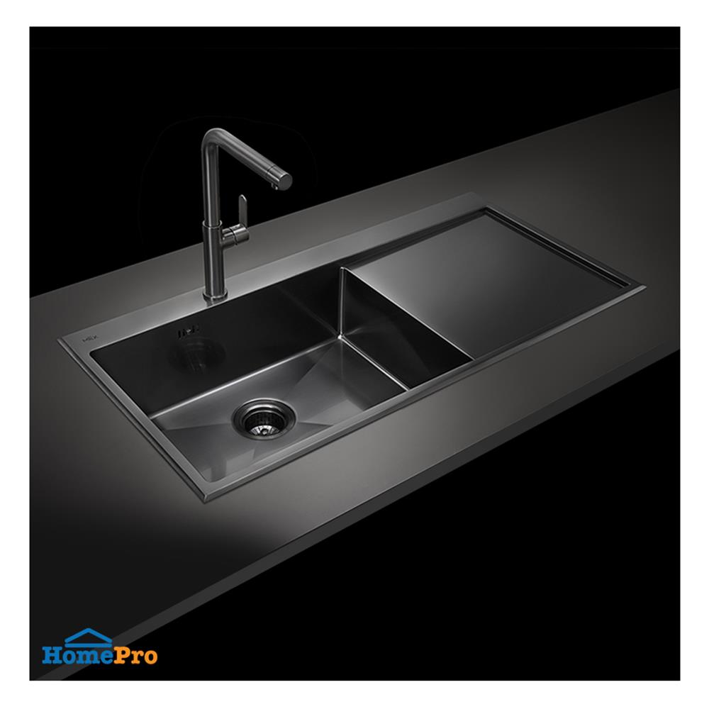 ซิงค์ฝังสแควร์ 1 หลุม 1 ที่พัก MEX SCD1001GM สีเทาดำ