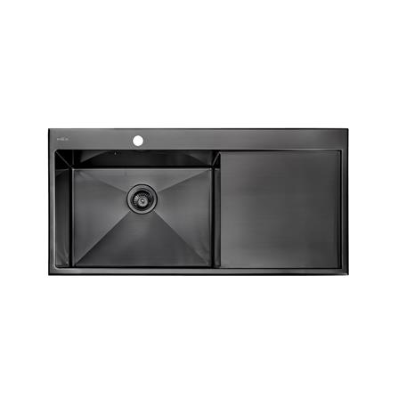 ซิงค์ฝังสแควร์ 1 หลุม 1 ที่พัก MEX SCD1001GM สีเทาดำ