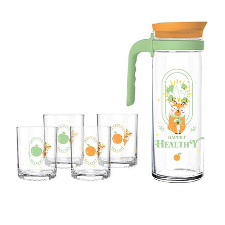 แก้วน้ำ 285 มล. พร้อมเหยือก 1.39 ลิตร OCEAN GLASS DEER DESTINY FAMILY แพ็ก 5 ใบ_0