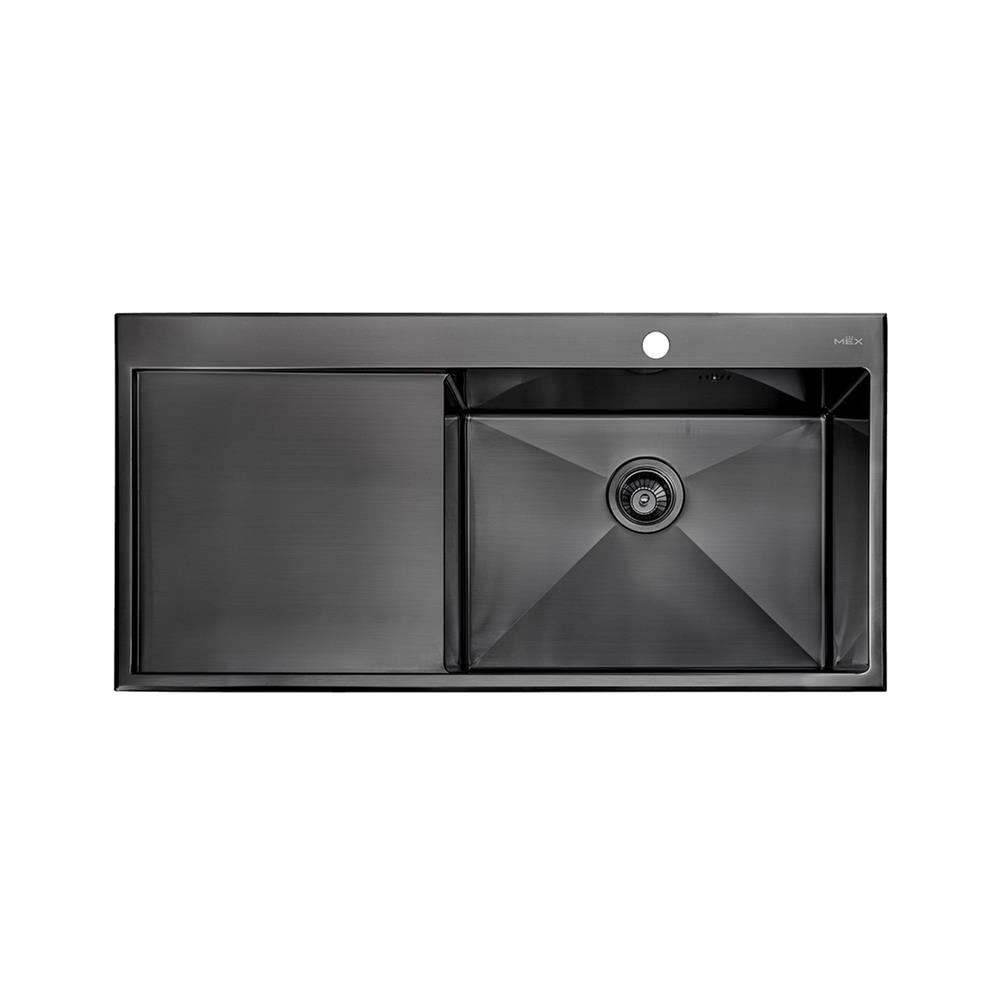 ซิงค์ฝังสแควร์ 1 หลุม 1 ที่พัก MEX SCS1001GM สีเทาดำ