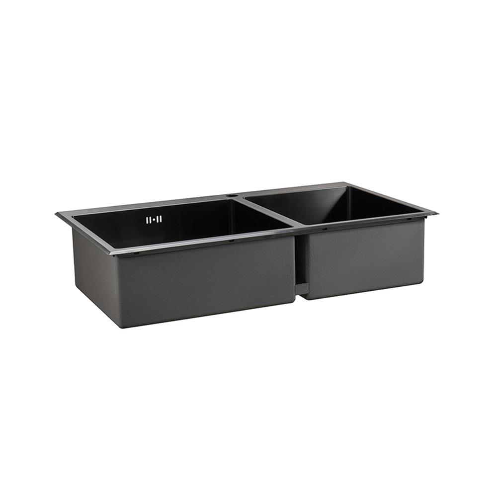 ซิงค์ฝังสแควร์ 2 หลุม MEX SC872GM สีเทาดำ