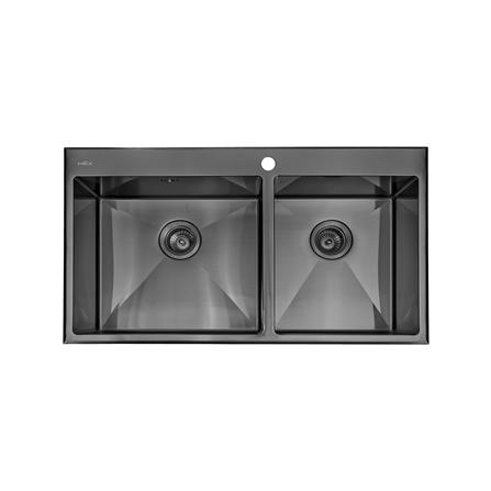 ซิงค์ฝังสแควร์ 2 หลุม MEX SC872GM สีเทาดำ_0