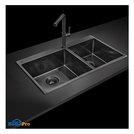 ซิงค์ฝังสแควร์ 2 หลุม MEX SC872GM สีเทาดำ_3