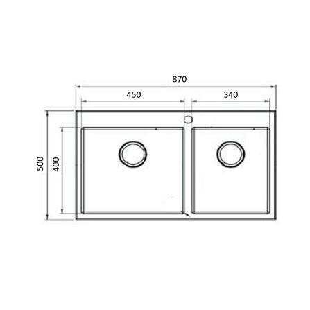 ซิงค์ฝังสแควร์ 2 หลุม MEX SC872GM สีเทาดำ_4