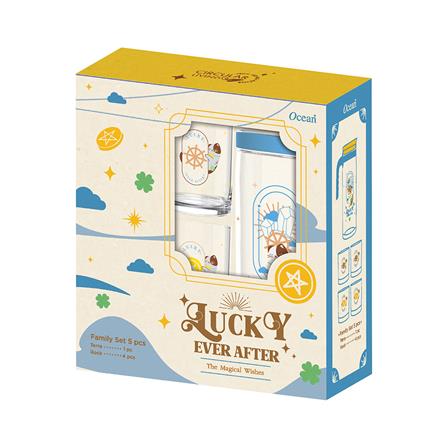 แก้วน้ำ 285 มล. พร้อมเหยือก 1.39 ลิตร OCEAN GLASS NEKO FORTUNE FAMILY แพ็ก 5 ใบ_3