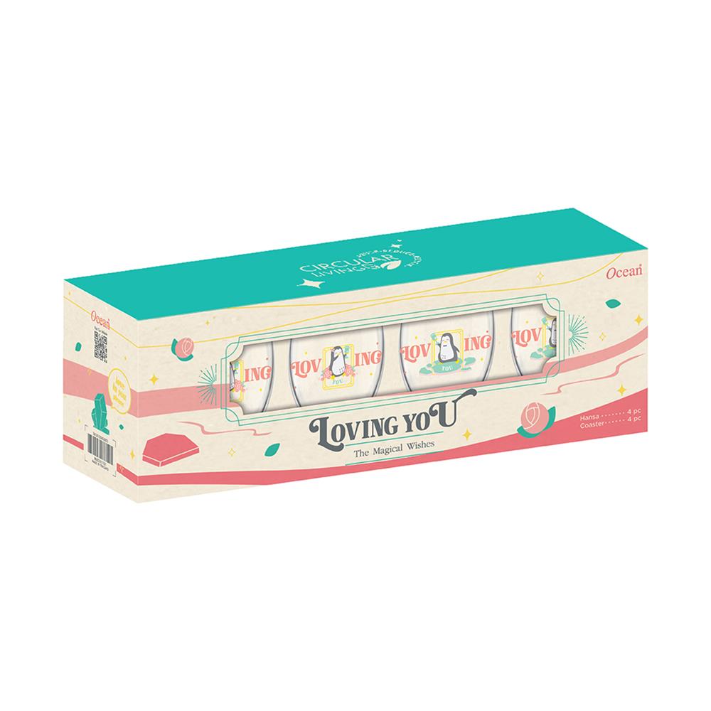 แก้วน้ำ 300 มล. OCEAN GLASS PENGUIN PASSION DRINK แพ็ก 4 ใบ