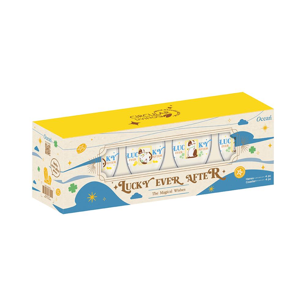 แก้วน้ำ 300 มล. OCEAN GLASS NEKO FORTUNE DRINK แพ็ก 4 ใบ
