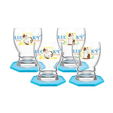 แก้วน้ำ 300 มล. OCEAN GLASS NEKO FORTUNE DRINK แพ็ก 4 ใบ_0