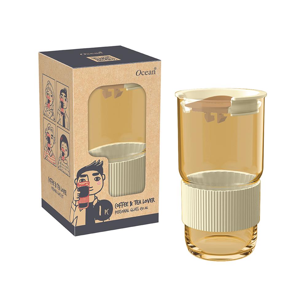 แก้วน้ำ 630 มล. OCEAN GLASS COFFEE LOVER GLASS BROWN